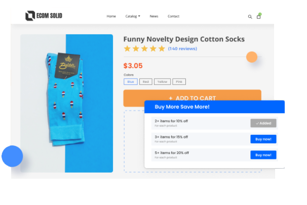 upsell quantity discount add-on EcomSolid